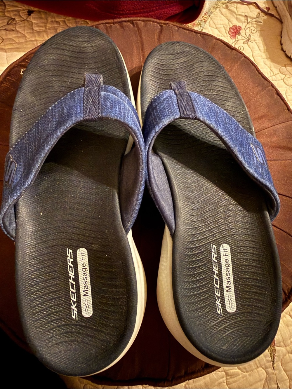Skechers Navy Blue Textile Slip-On Shoe